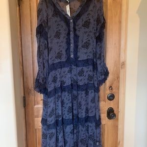 Blue floral maxi dress. Tag has been cut but no flaws noted